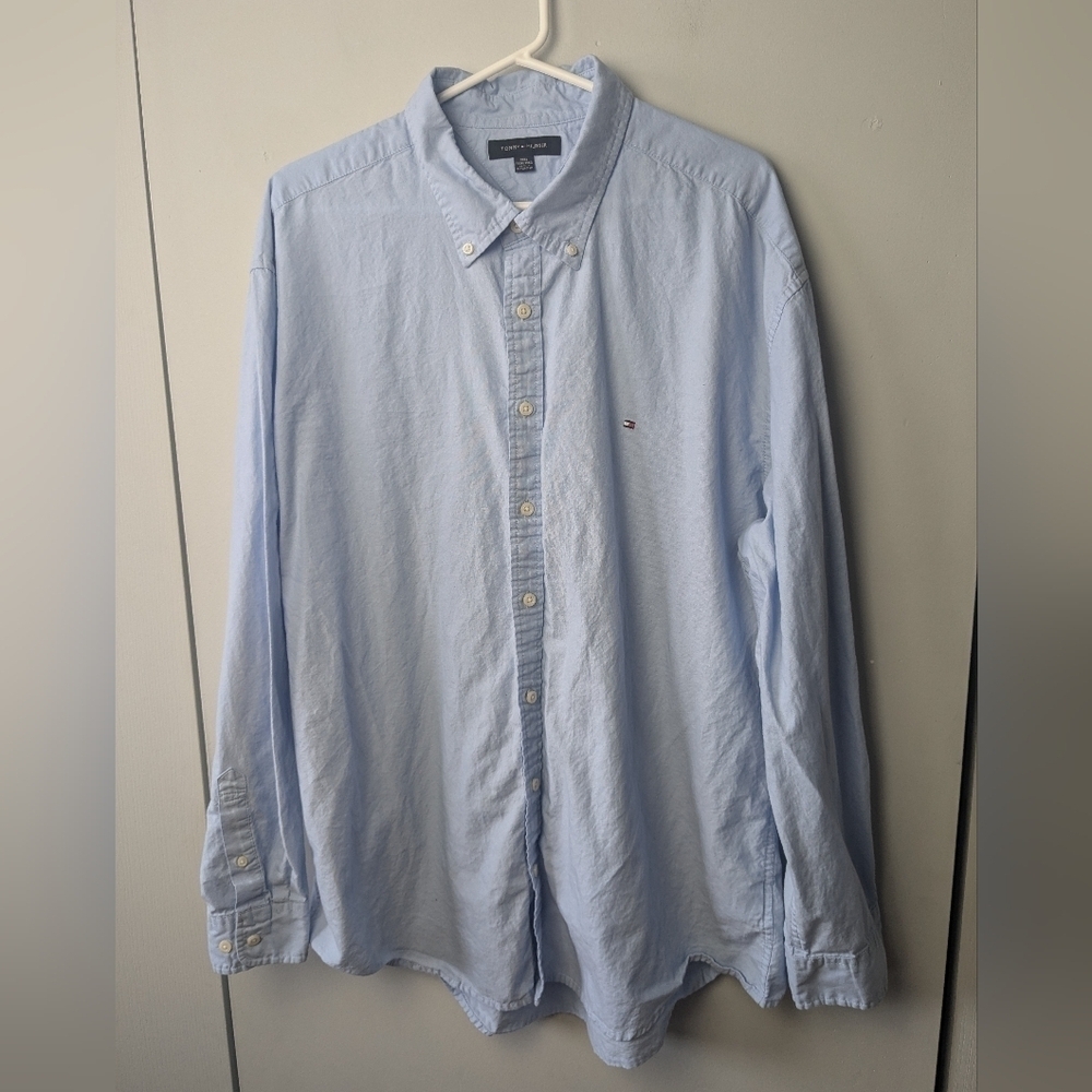 Tommy Hilfiger Men's Light Blue Shirt Size 3XL 100% Cotton